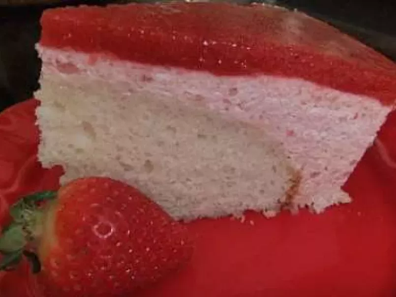 Strawberry Bavarian Cream Cake with Strawberry Mirror