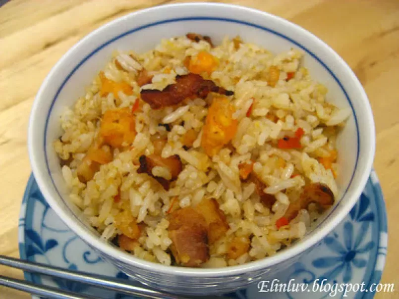 Streaky Bacon Fried Rice With Salted Egg Yolk - photo 2