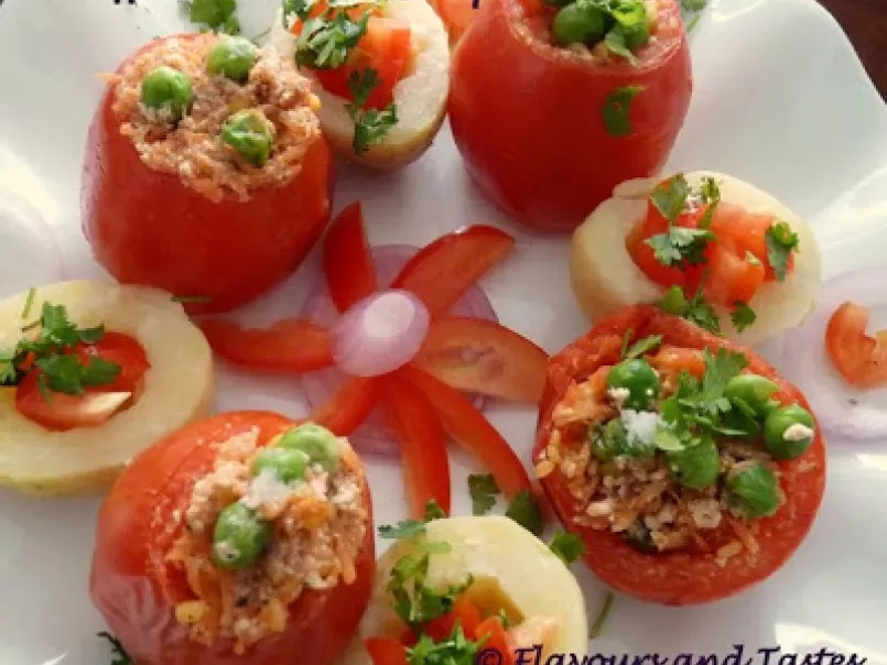 Stuffed tomatoes and potatoes salad