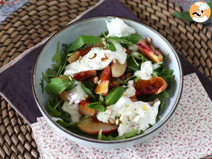 Sweet and sour salad with roasted peaches and burrata ! - photo 5