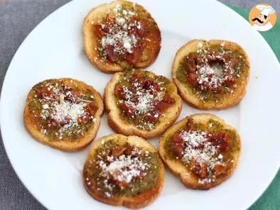 Toasts with pesto, parmesan and sun-dried tomatoes - photo 2