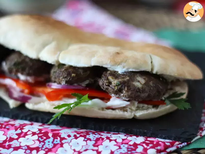 Turkish Köfte meatball sandwiches in kebab bread - photo 2