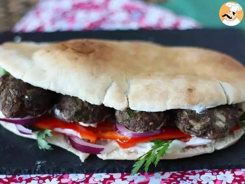 Turkish Köfte meatball sandwiches in kebab bread - photo 3