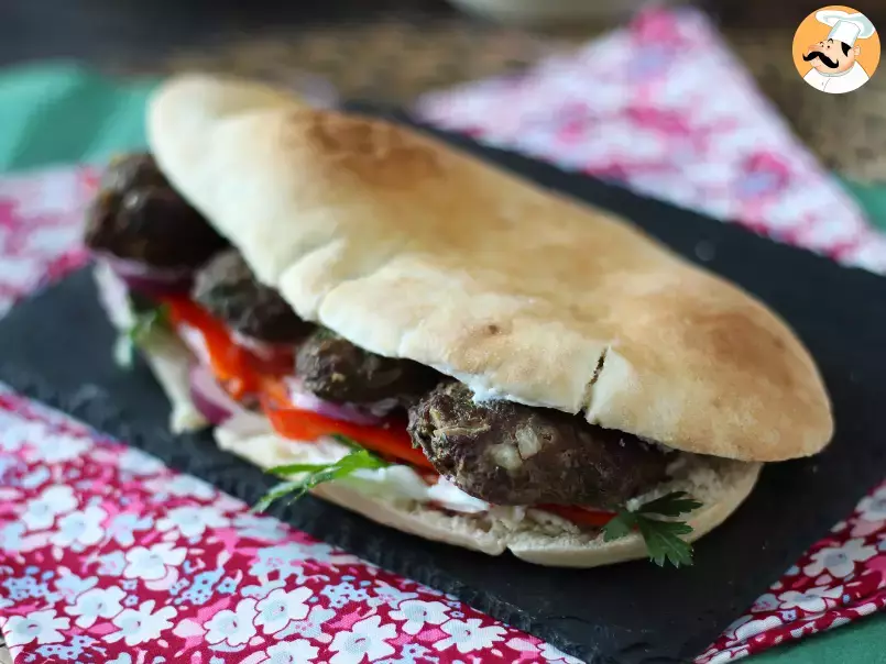 Turkish Köfte meatball sandwiches in kebab bread - photo 4