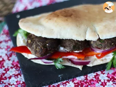 Turkish Köfte meatball sandwiches in kebab bread - photo 5