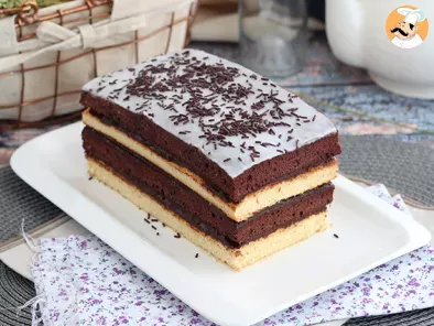 Vanilla and chocolate layer cake