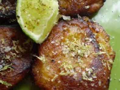 Vegan Tostones (Fried Plantains) with Spicy Lime Sea Salt