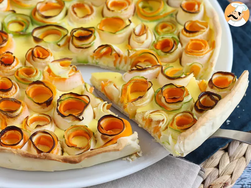 Vegetarian quiche with carrot and zucchini roses - photo 4