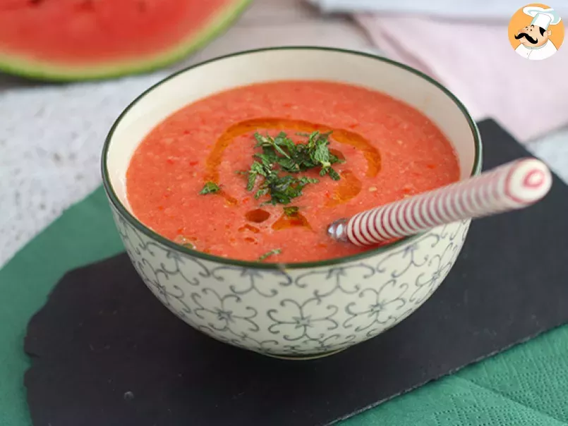 Watermelon and tomato fresh soup - photo 2