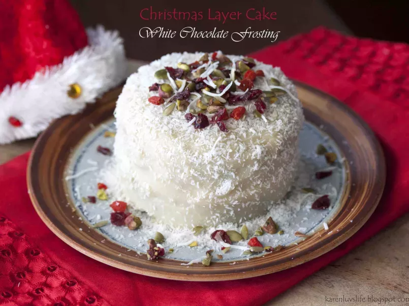 White Chocolate Frosted Christmas Layer Cake - photo 2