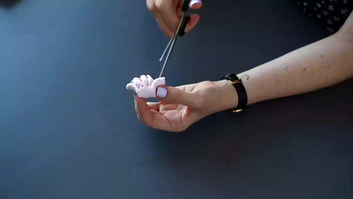 Step 1: Cut the marshmallow