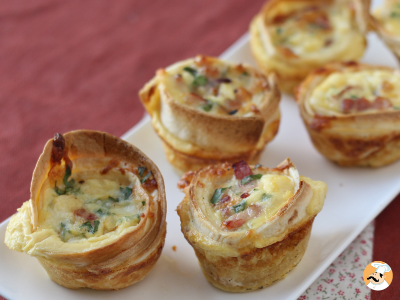 3. Bacon and mozzarella tortilla quiches