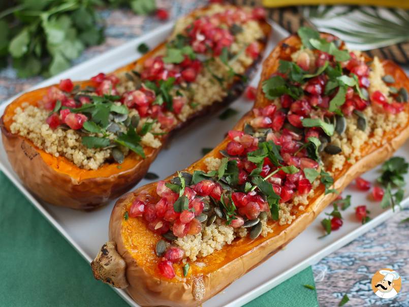 Dish: Butternut stuffed with quinoa and pomegranate