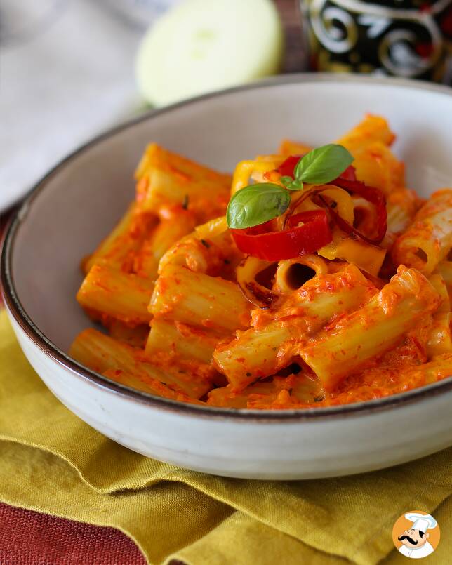 5. Pasta with creamed peppers and cream cheese