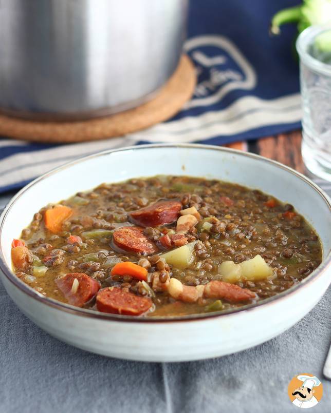 Homemade lentils with chorizo