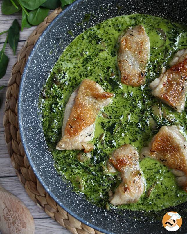 6. Chicken with creamed spinach