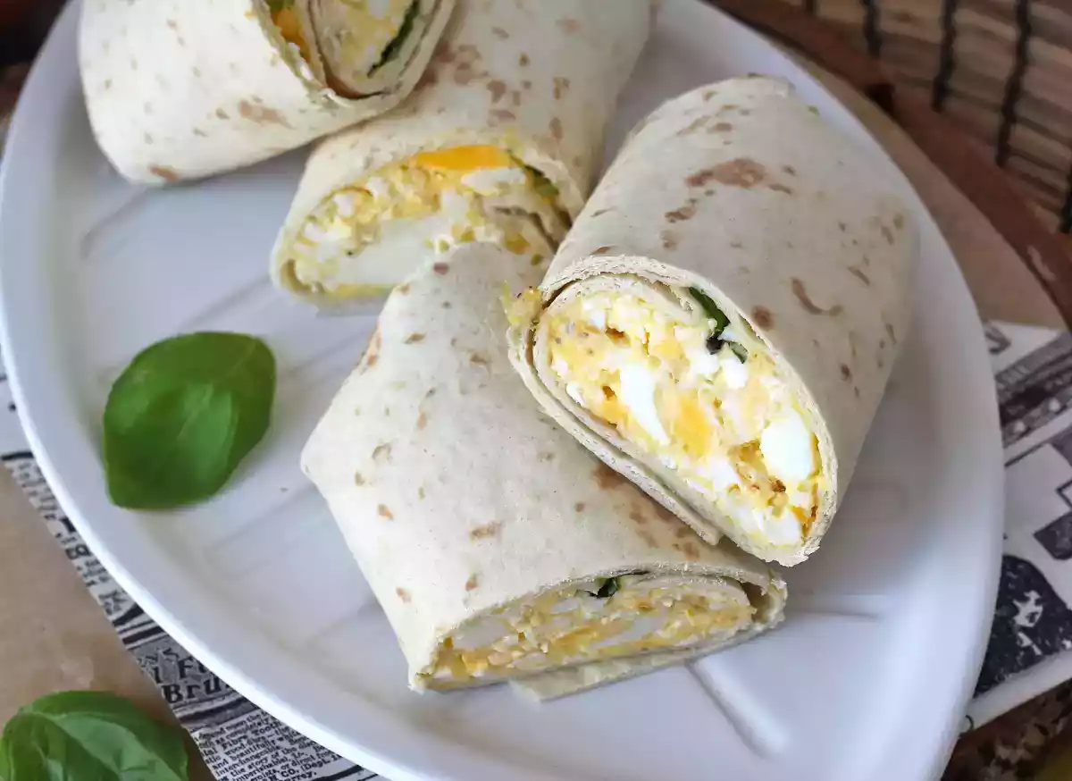 2. Soft egg and feta wrap