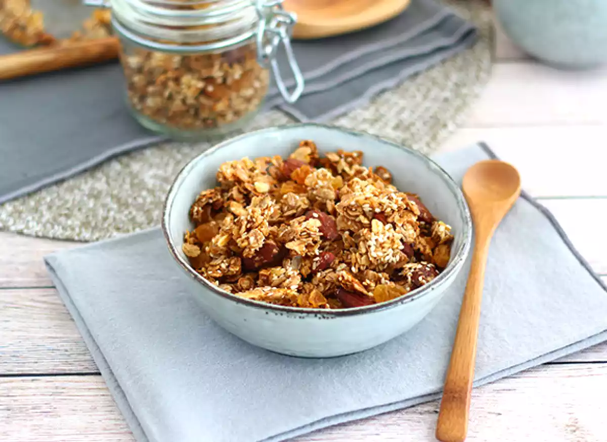 Homemade granola is ready