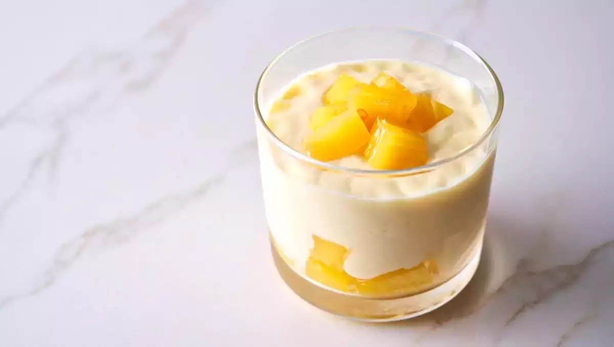 Mix this with pineapple and you have the easiest (and most addictive) frozen dessert in the world