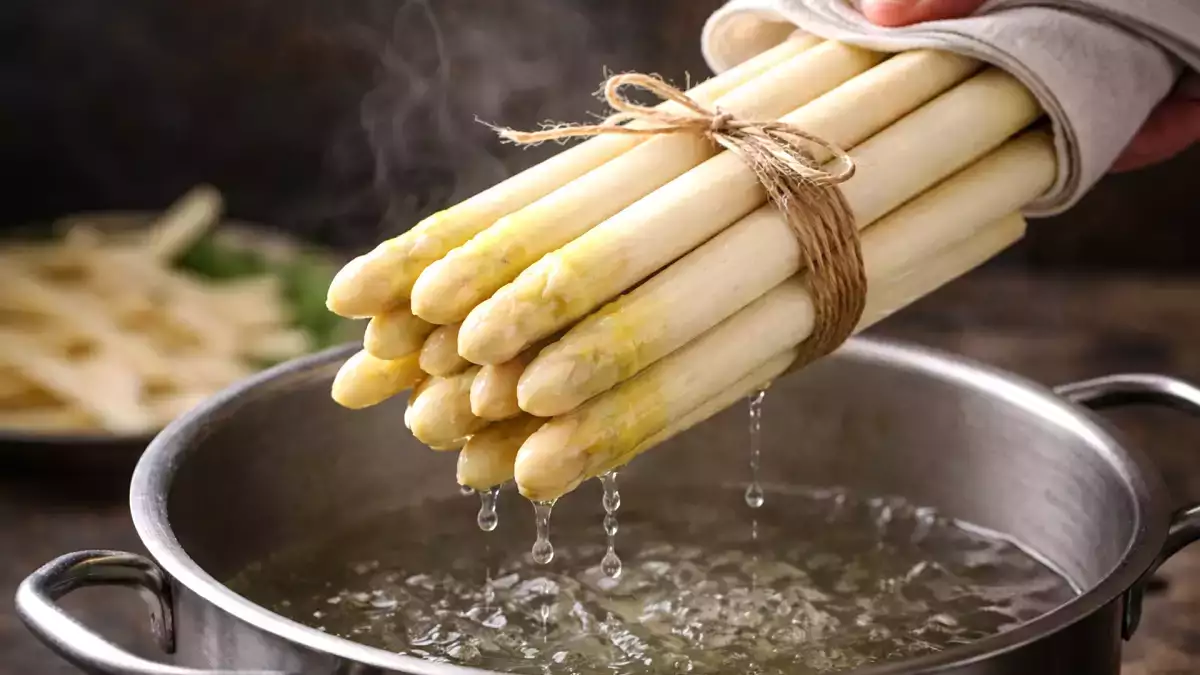 Why top chefs cook white asparagus in a bundle?