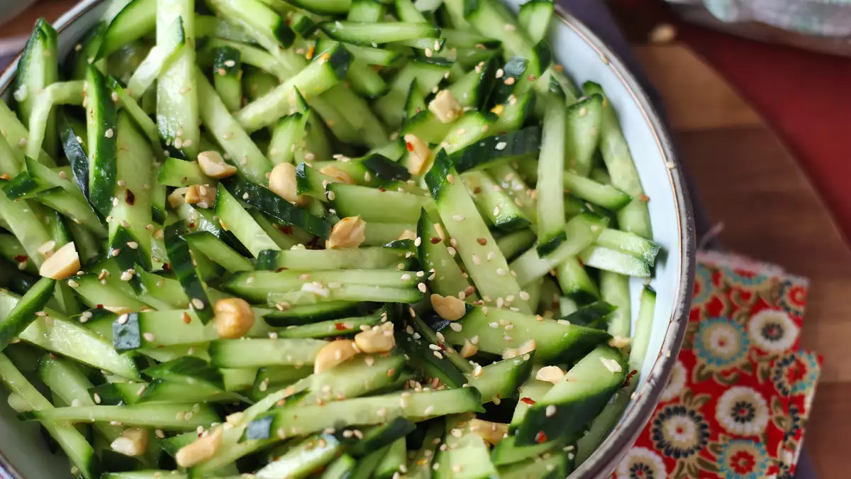June 2nd daily menu: a refreshing cucumber salad, savory BBQ chicken, and indulgent Basque cheesecake