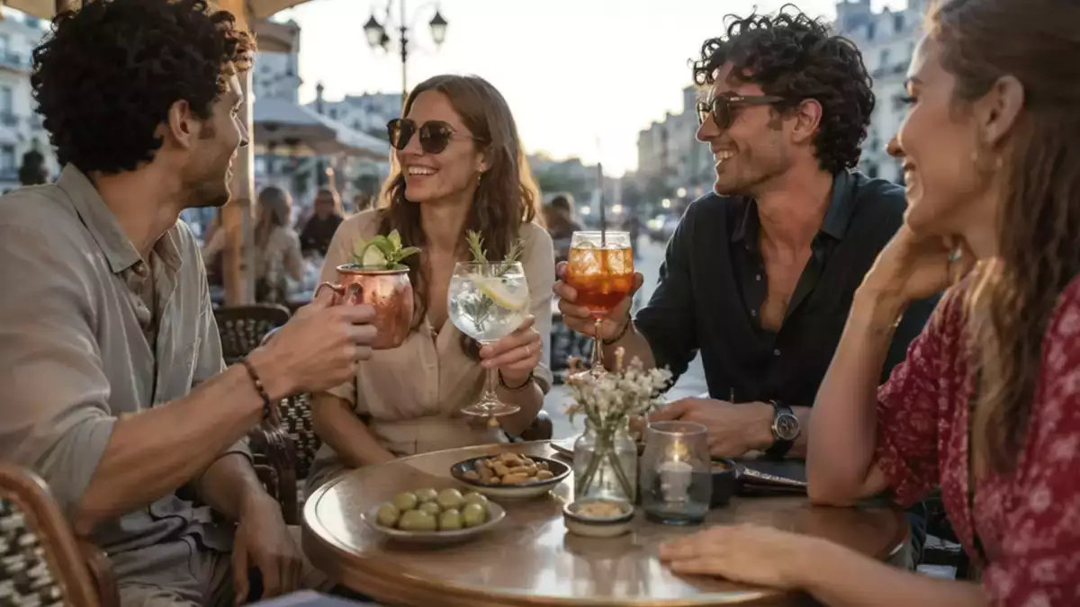 Why do the French drink cocktails before a meal, while in Spain people usually have them after?