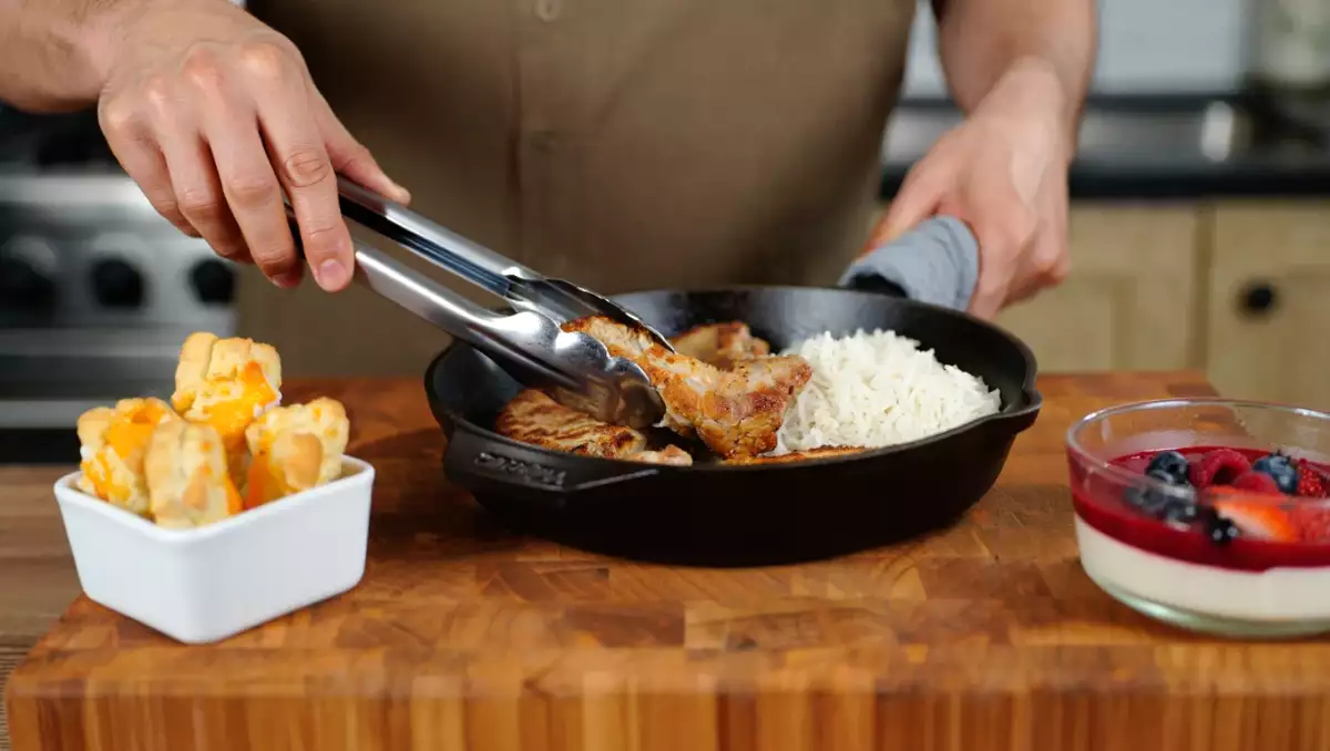 Daily Menu, June 24: delightful cheese biscuit sticks, grilled pork chops, and panna cotta
