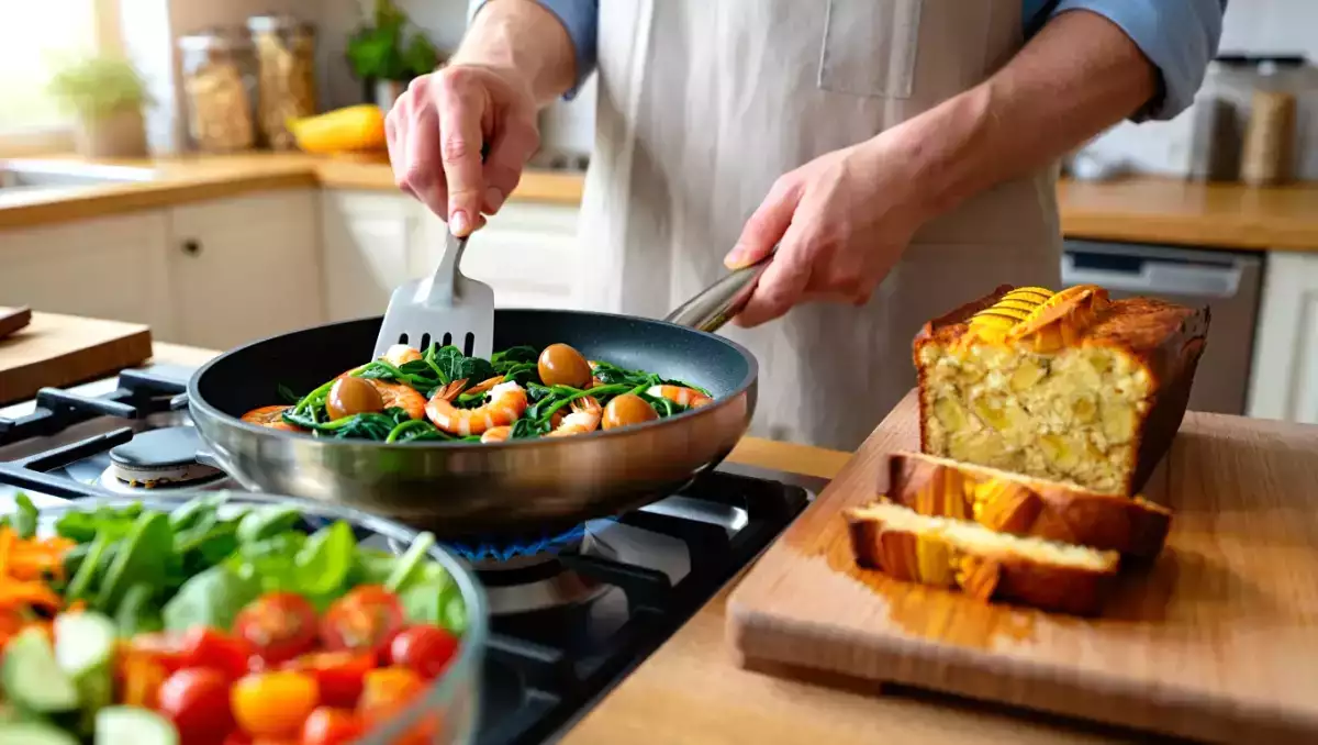 Daily menu, July 3rd: a refreshing salad, a savory main dish, and a delightful dessert