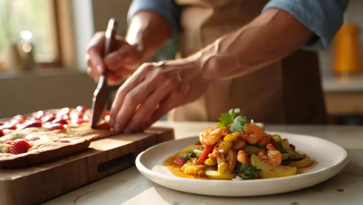 Daily menu, July 17: a delightful blend of flavors with chorizo muffins, prawn stir fry, and pear cake