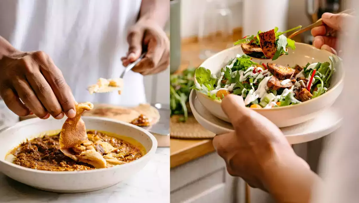 Daily menu, July 20th: a delightful landaise salad, aromatic garlic curry, and unique banana peel pancake