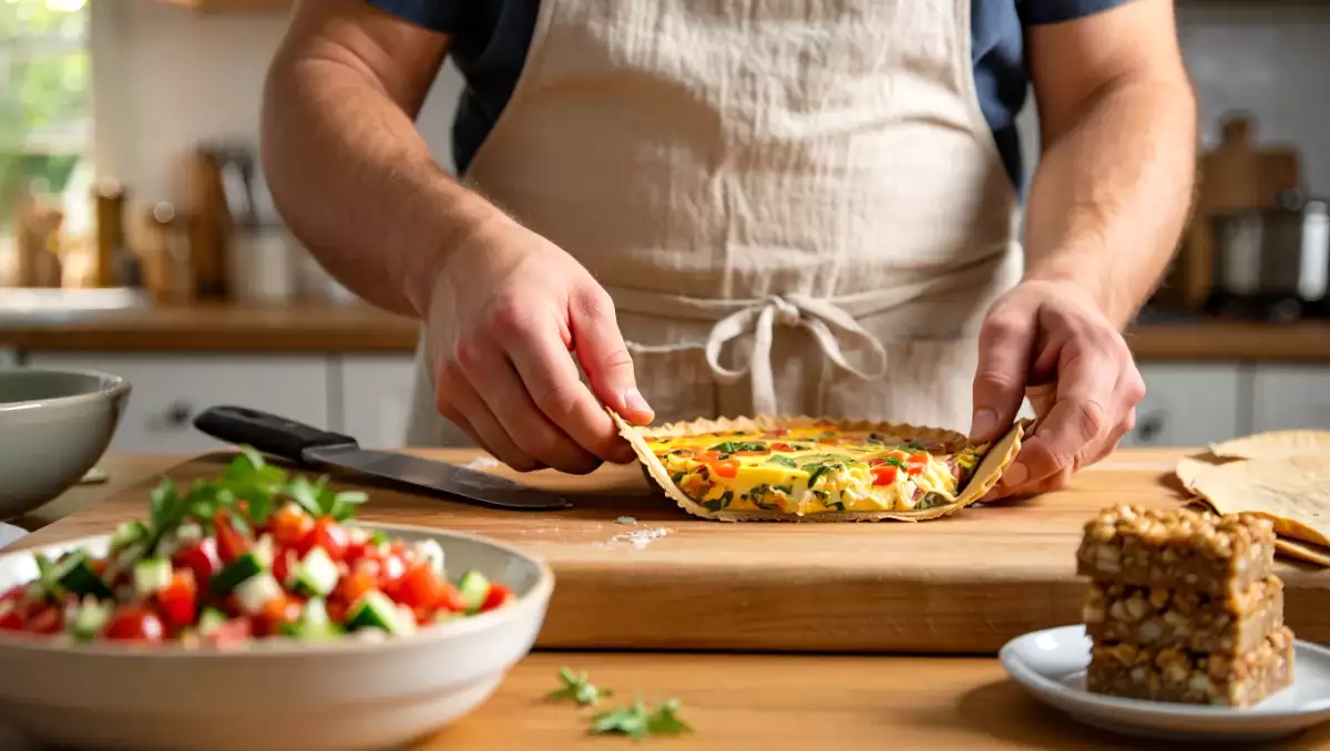 Daily menu, July 22: refreshing kachumber salad, a light tortilla quiche, and crunchy oat bars