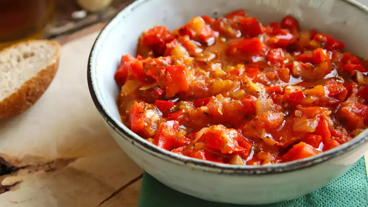 Make extra tomato-and-bell-pepper sauce in summer, freeze jars, and enjoy easy pasta meals in winter