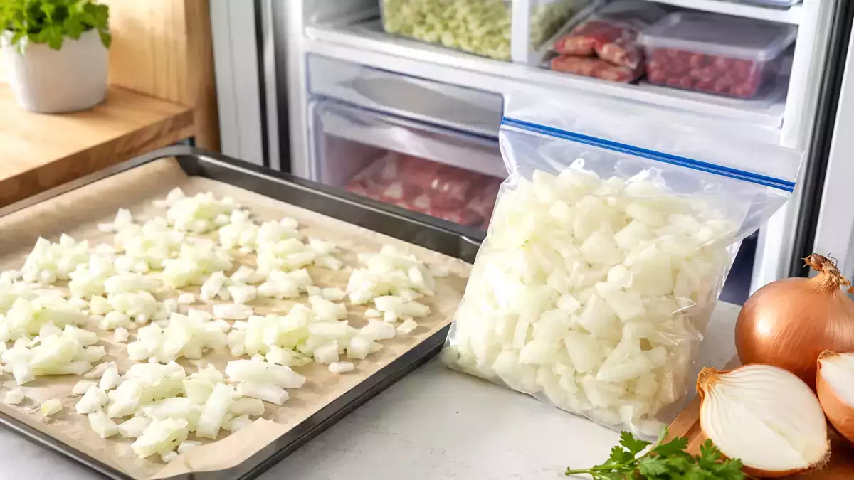 Store pre-chopped onions in the freezer without odor or frost: one simple step that works every time