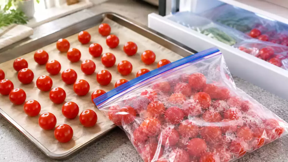 Freeze cherry tomatoes so they stay perfect all winter, one simple step to keep them separate