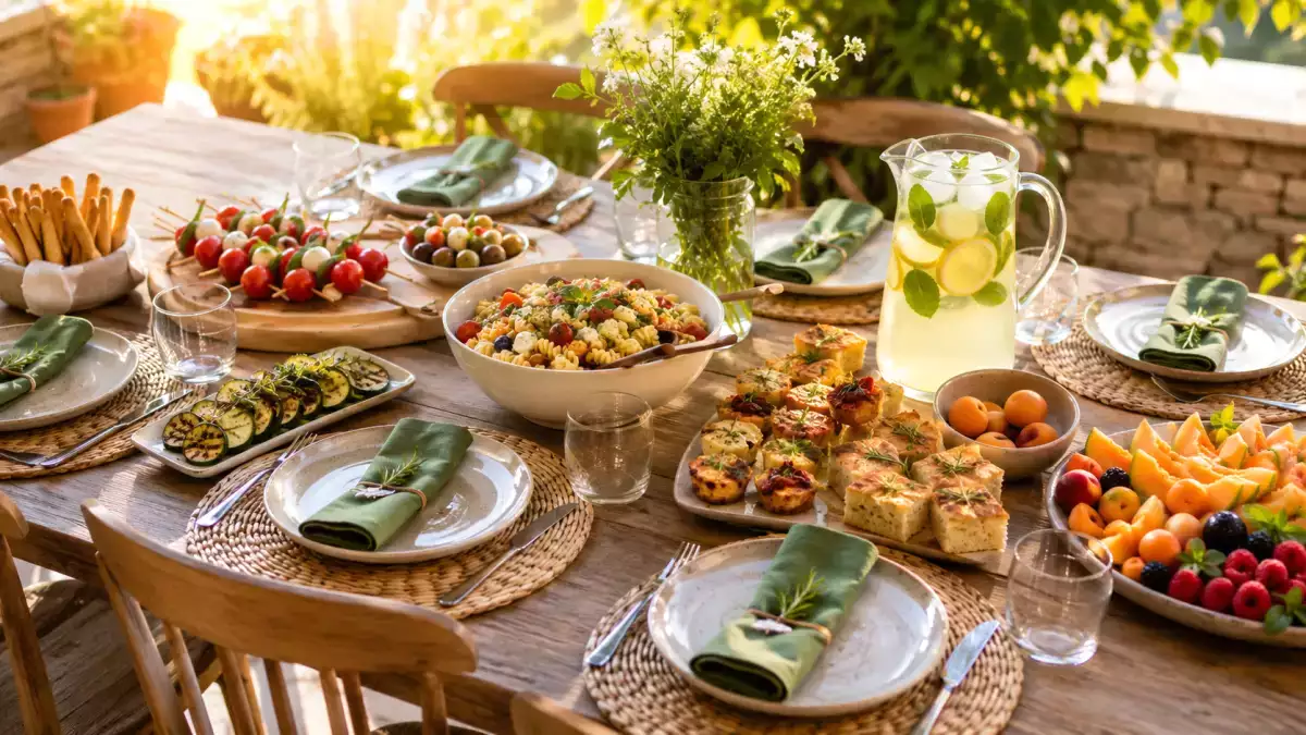 Stress-free summer aperitif dinner for 6: complete menu, exact quantities, and make-ahead timeline