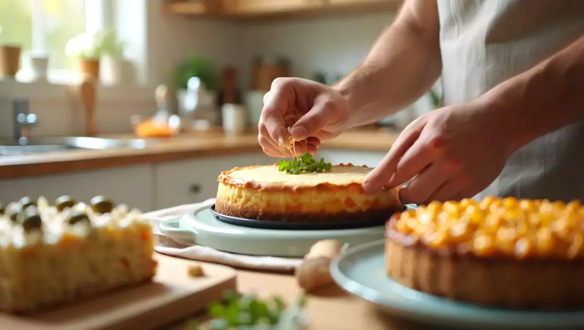 Daily menu, August 30: delightful ham, cheese, and olive cake, spicy buffalo chicken mac & cheese, and vegan cheesecakes