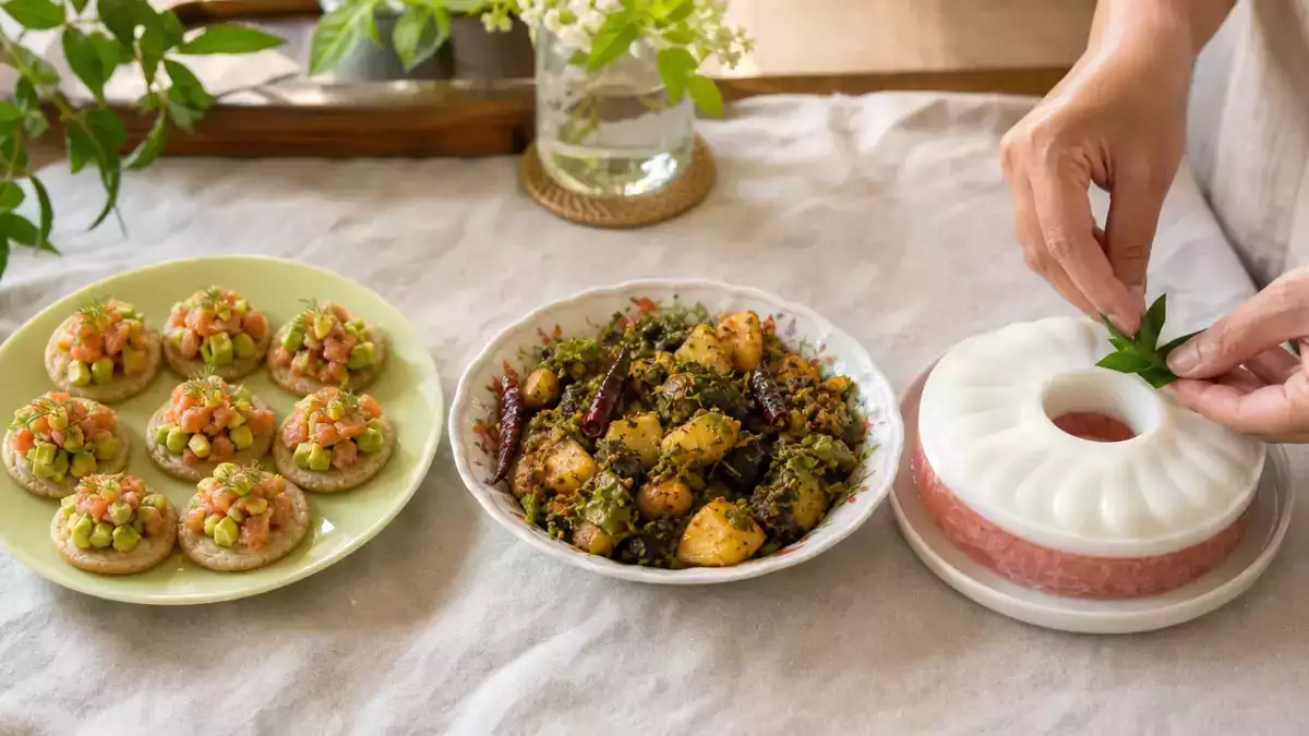 Daily Menu, September 26: delightful salmon and avocado toasts, flavorful gujrati curry, and refreshing egg drop jelly