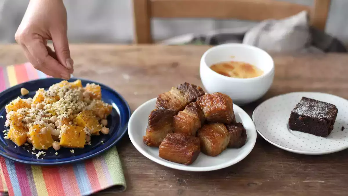 Daily menu, October 23: chestnut squash roast, lechon kawali and chocolate chestnut cake