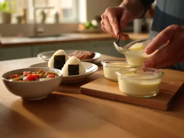 Daily menu, July 10th: a delightful journey from onigiri to skyr flan