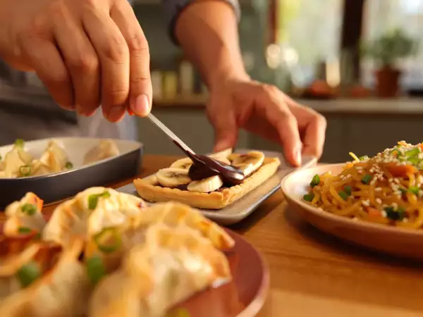 Daily menu, July 16: a delightful journey through gyoza, japchae, and chocolate banana tart