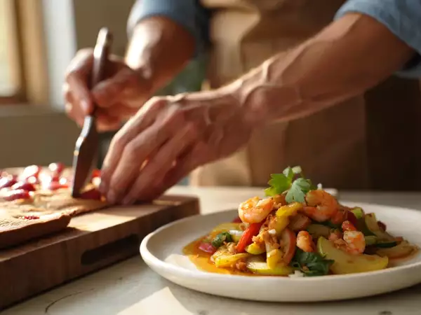Daily menu, July 17: a delightful blend of flavors with chorizo muffins, prawn stir fry, and pear cake