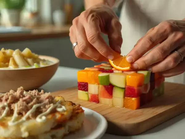 Daily menu, July 19: a refreshing summer feast with cold potato cake, bamboo shoots, and a fruity dessert