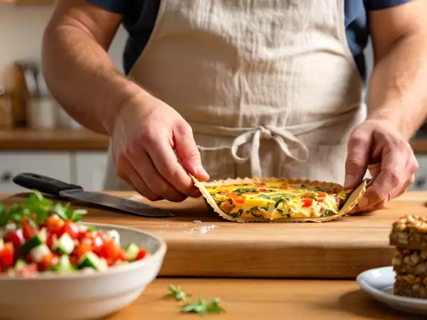 Daily menu, July 22: refreshing kachumber salad, a light tortilla quiche, and crunchy oat bars