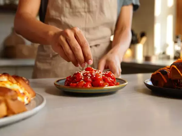 Daily menu, September 6: delightful caramelized cherry tomatoes, Greek cheese bread, and chocolate orange rolls