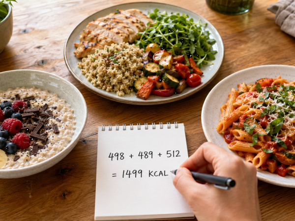 What does a 1500 kcal menu actually look like? Here is a full day at 1499 kcal