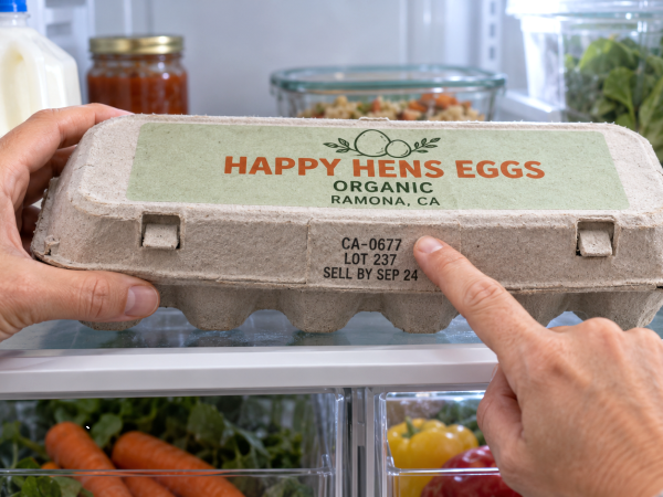 Eggs in the fridge? Check Happy Hens code CA-0677 and sell-by dates through September 24