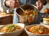 Articles: Daily menu, August 27: a delightful chicken mushroom soup, vibrant fried rice, and a quick cheesecake