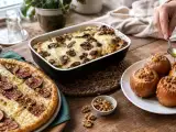 Articles: Daily menu, October 1st: a delightful blend of flavors with fig tart, creamy mushroom pasta, and baked apples