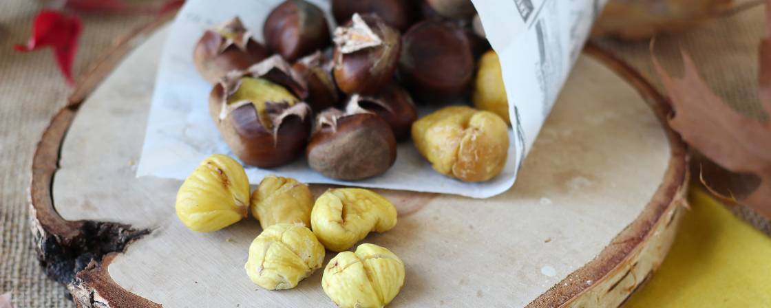 Chestnuts roasted in an air fryer