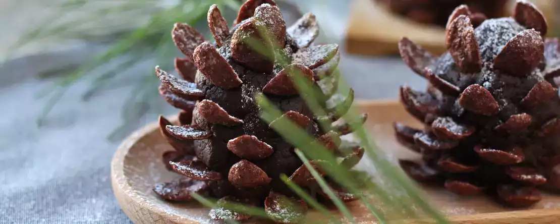 Turn your brownies into a chocolate pinecone!